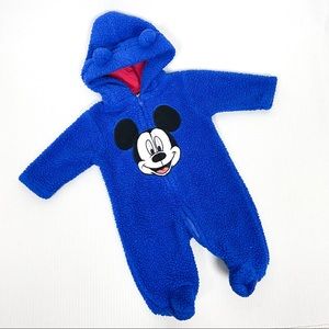 Disney Baby Mickey Mouse Teddy Bear Footie 0-3 Mo